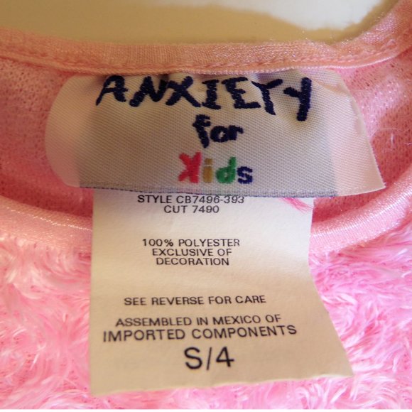Baby Soft Fuzzy Pink Sweater "Anxiety for Kids" - Picture 3 of 4